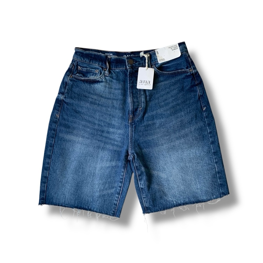 NWT A.N.A. Denim Shorts Highest-Rise 90” Classic Blue Size 8
